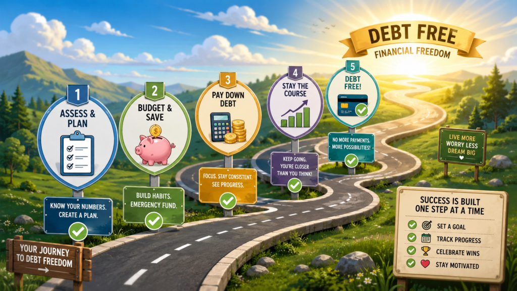 The Debt Freedom Roadmap: A Step-by-Step Guide to Paying Off Debt Fast